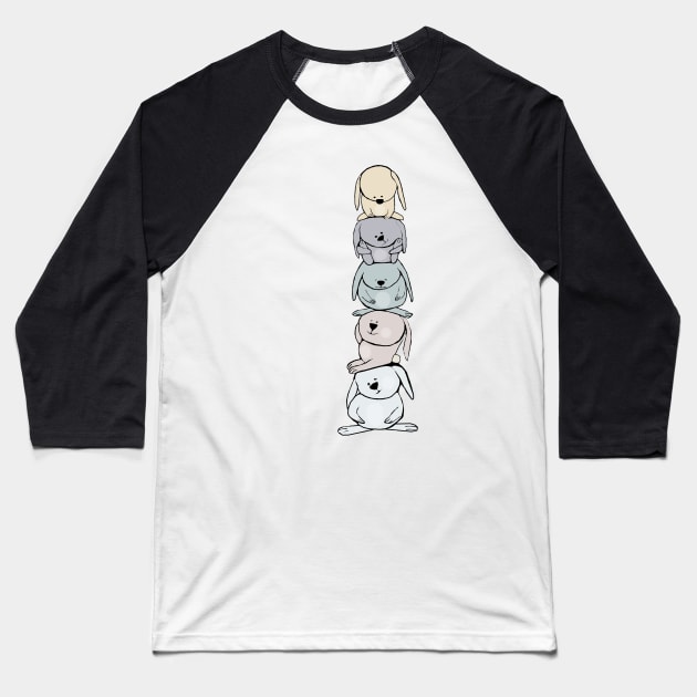 Bunnies Totem Baseball T-Shirt by msmart